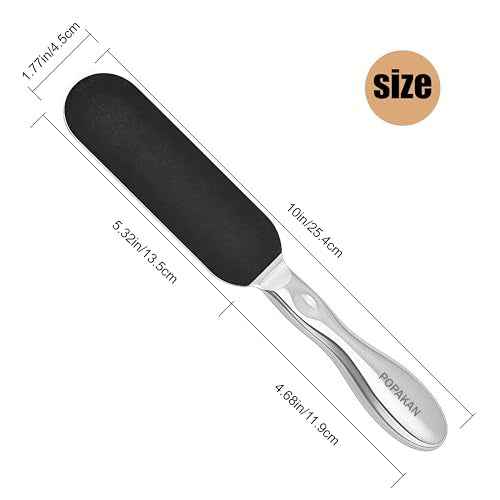 Professional Pedicure Foot File, Coarse/Fine Dual Sided and Reusable Stainless Steel Cracked Skin Corns Callus Remover Feet File with 12 Replaceable Coarse-Fine Foot Pads