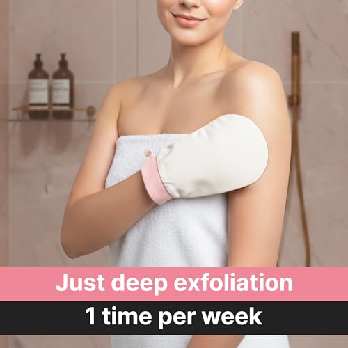 Vegan Silk Exfoliating Gloves Set (2 Pack) ? Korean Spa Body Scrubber Mitt for Dead Skin & Ingrown Hair | Gift for Smooth Glowing Skin