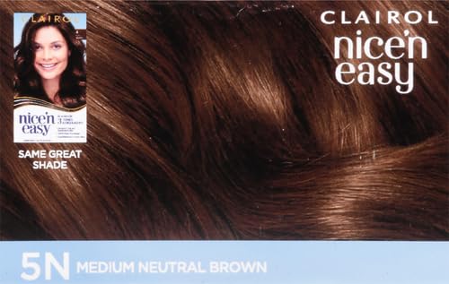 Clairol Nice'n Easy Liquid Permanent Hair Dye, 5N Medium Natural Brown Hair Color, Pack of 3