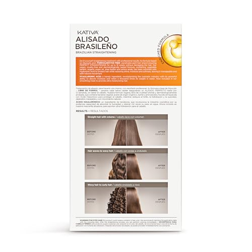 KATIVA Brazilian Keratin Treatment Kit - At Home Hair Straightening