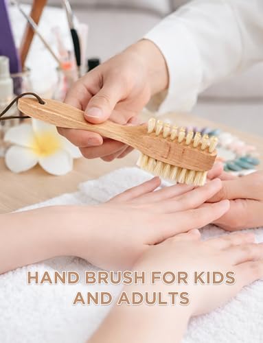 Dual-Sided Nail Brush with Natural Bristles and Wood Handle