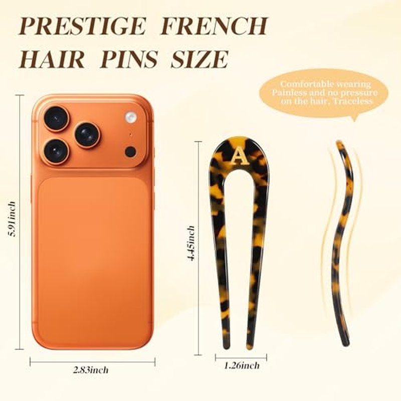 4PCS French Hair Pins 4.33" Curved Serrated Anti-Slip Updos