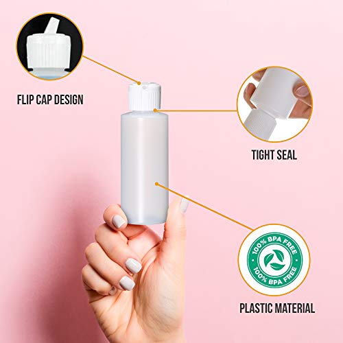 4 Oz Plastic Squeeze Bottles with Flip Top Spout (Pack of 6)