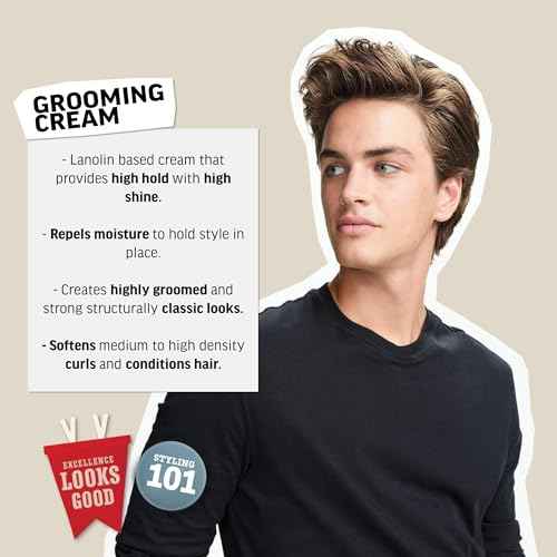 American Crew Men's Grooming Cream, Like Hair Gel with High Hold & High Shine, Stocking Stuffer for Him, 3 oz