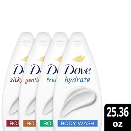Dove Body Wash Value-Size Variety 6-Pack ? Hydrate, Gentle Pamper, Fresh Care, and Silky Velvet, Family Pack, 25.36 Oz Each