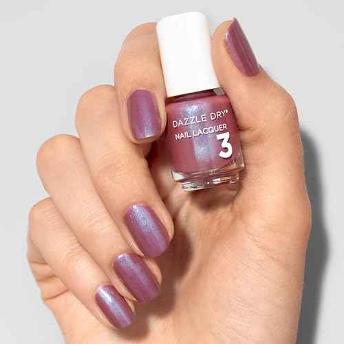 Dazzle Dry Mini Kit 4 Step System - School Spirit - A mauve with a blue shimmer. Full coverage shimmer. (5 Piece Kit / 5 Manicures)