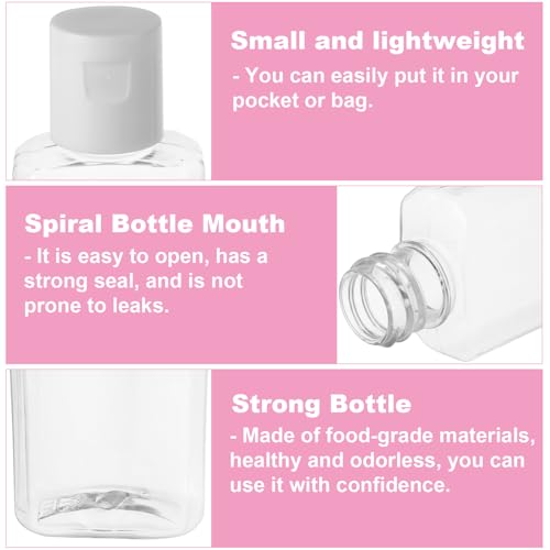 CYEAH 120 Pcs Plastic Travel Bottles 1oz Mini Empty Travel Size Bottle, Refillable Bottles with Flip Cap, Portable & Reusable Containers for Travel Business Trip Camping
