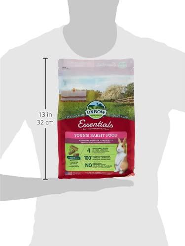 Oxbow Essentials Young Rabbit Food - All Natural Rabbit Pellets- High Energy & Calcium- Made in the USA - All Natural Vitamins & Minerals- Veterinarian Recommended- 5 lb.