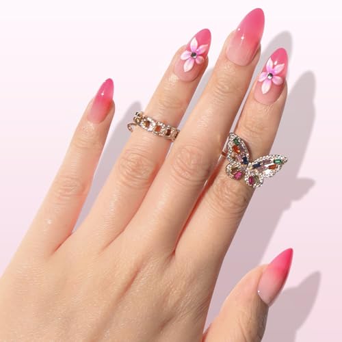 Nail Reformation Press On Nails - Tropical Orchid Ombré Medium Almond