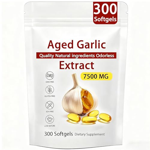 Aged Garlic Extract 300 Count Softgels – Odorless Heart & Immune Support