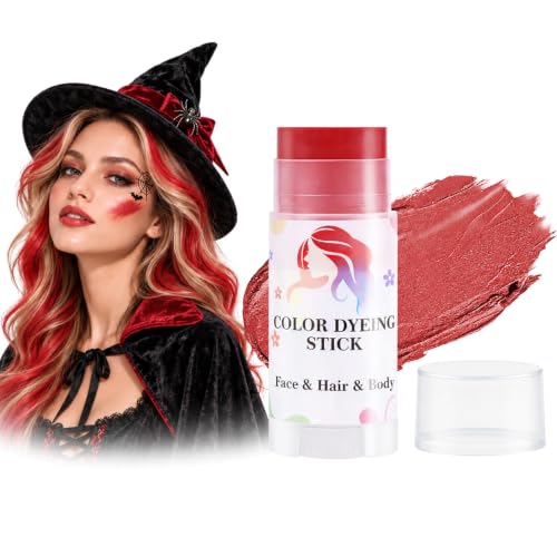 HULYHDP Red Temporary Hair Color Stick 01#Red, Washable For Kids & Adults
