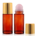 Amber Glass Roll-On Bottles 2 Pack 1.7oz Pink Crystal