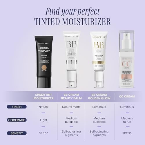 Marcelle Golden Glow BB Cream - Universal Tinted Moisturizer for Sensitive Skin 45mL