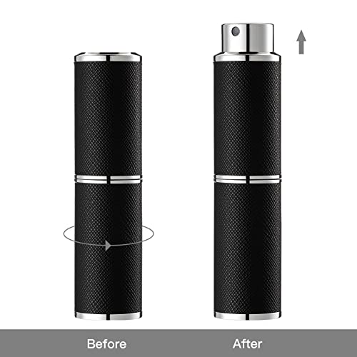 Travel Perfume Bottle Refillable - 8ML Leather Empty Mini Cologne Spray Atomizer Men - Small Fragrance Sample Sprayer - 5PCS Portable Refill Travel Essentials Container