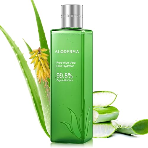 Aloderma 99.8% Organic Aloe Vera Face Hydrator Made within 12 Hours of Harvest - Moisturizing & Hydrating Facial Toner for Oily Skin, Soothing Aloe Toner for Balanced, Smooth, Flawless Skin, 240ml