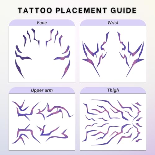 Purple Ombre Waterproof Temporary Tattoos | Cosplay & Party
