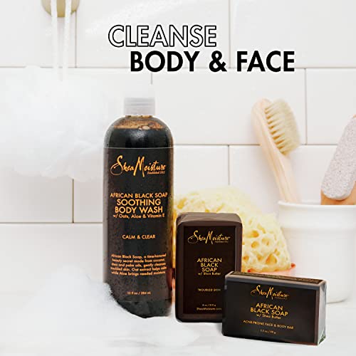 SheaMoisture Soothing Body Wash for Acne Treatment African Black Soap Paraben Free Body Wash 13 oz