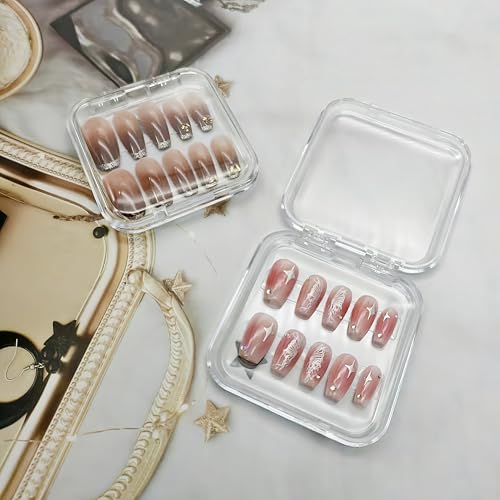 14-Pack Press On Nail Storage Boxes with 60 Adhesive Tapes