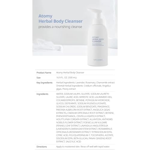 Atomy Herbal Body Cleanser Herbal Body Care with Full of Fresh Oriental Herb - 16.9 Fl Oz