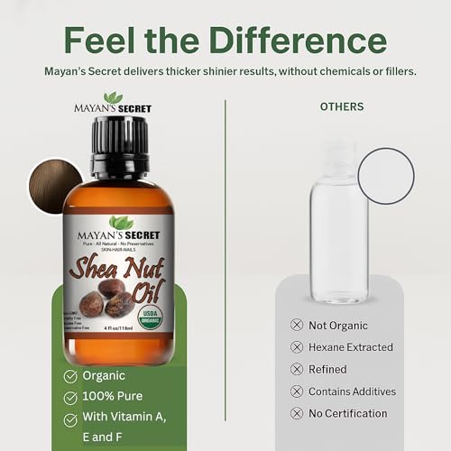 Mayan's Secret Shea Nut Oil USDA Certified Organic Natual Undiluted Cold Pressed for Skin Hair Lips and Nails