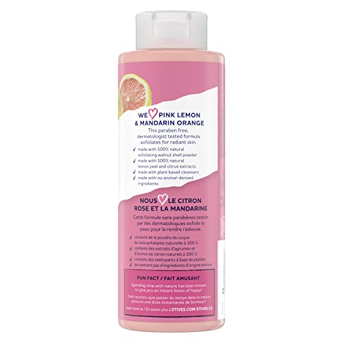 St. Ives Exfoliating Body Wash, Pink Lemon & Mandarin Orange 2-Pack ? Made with 100% Natural Exfoliants for Glowing Skin, 16 Oz Ea