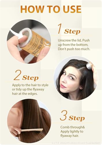Hair Wax Stick Set with Styling Tools - 6Pc Flyaway Control Kit