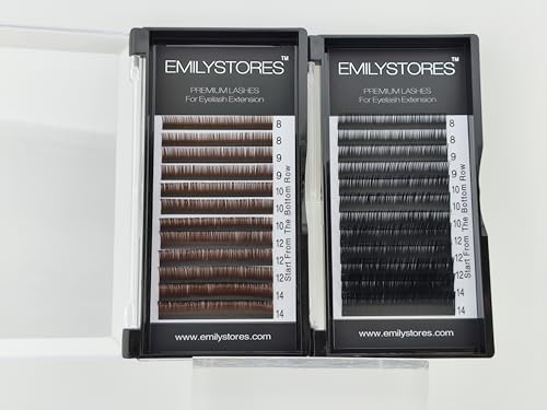Brown Eyelash Extensions 0.10MM D Curl 8-14MM Mix