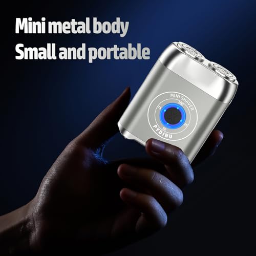 Mini Electric Shaver, New Upgrade Pocket Dual-Head Electric Shaver, Travel Portable Beard Trimmer for Men, Waterproof Mini Razor, USB C Rechargeable (Silver)