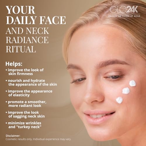 GLO24K Moisturizer Face Cream with 24K Gold, Vitamins ? Collagen Retinol Hyaluronic Acid ? Hyaluron Acid Cream for Hydration & Overnight Skin Renewal, Night Cream