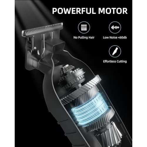 Professional Hair/Beard Trimmer for Men, USB-C Rechargeable Hair Trimmer for Men with Stainless Steel Blades, Zero Gapped Hair Clippers for Barber, Cordless Rechargeable Hair Clippers