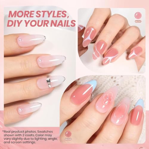 Beetles 6-Color Jelly Gel Nail Polish Set - Sheer Nude Shades