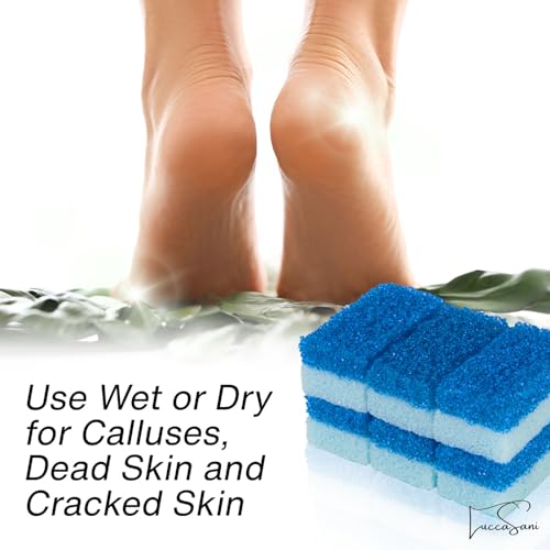 LuccaSani Travel Mini Foot Pumice Stone Callus Remover & Exfoliator (6 Pack)