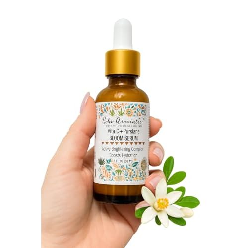 Vita C + Purslane BLOOM Serum ? Brightening Vitamin C Face Serum with Purslane, Antioxidant & Hydrating Formula for Radiant Skin ? Vegan & Cruelty-Free
