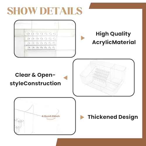 Nail Drill Organizer Box, Professional Nail Organizer, 28 Capacity Nail Art Storage Case with Fixed Compartments