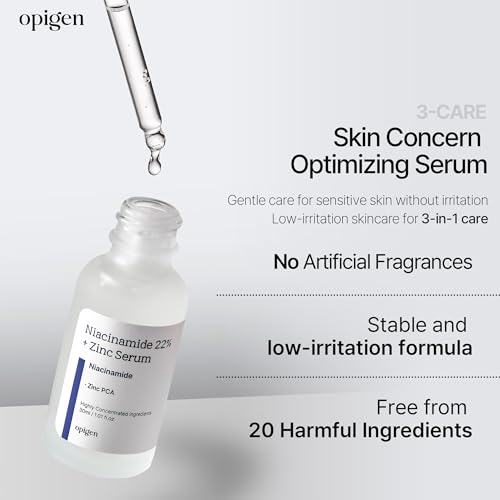 Niacinamide 22% + Zinc Serum for Face, Pore Reducer, Diminishes Acne Prone, Skin Balancing Pore Reducing, Korean Skin Care, 1oz