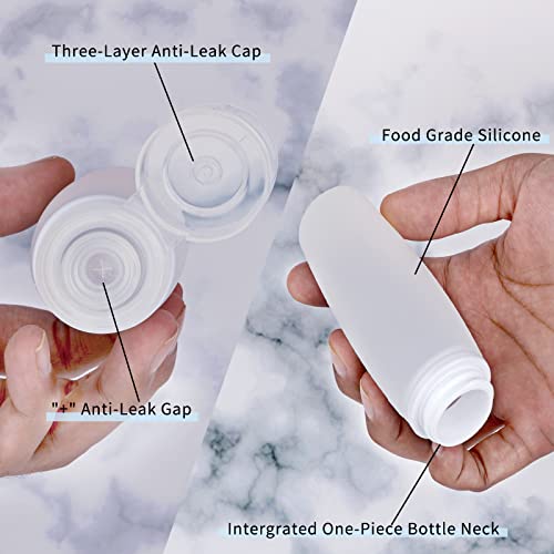 TSA Approved Silicone Travel Bottles 3.4oz - 4 Pack Leak Proof