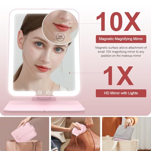 Gospire 10X Magnifying Travel Makeup Mirror with Lights