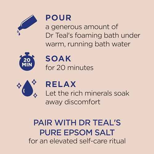 Dr Teal's Foaming Bath with Pure Epsom Salt, Shea Butter & Almond Oil, 62.5 fl oz