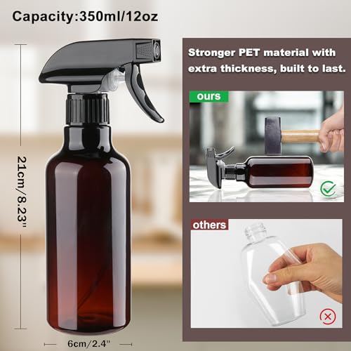 3-Pack 10oz Spray Bottles with Adjustable Nozzle & Funnel