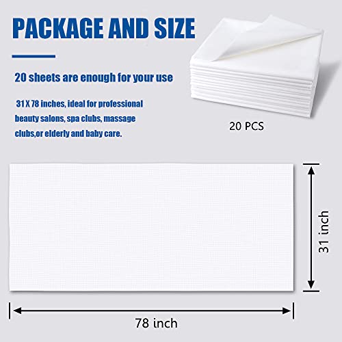Disposable Bed Sheets 31x78" Non-Woven Spa Massage Table Cover 20Pcs