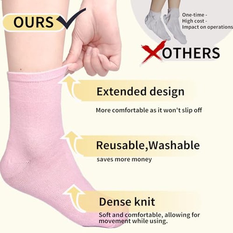 Moisturizing Gel Socks for Soft, Cracked Feet - Reusable Foot Care