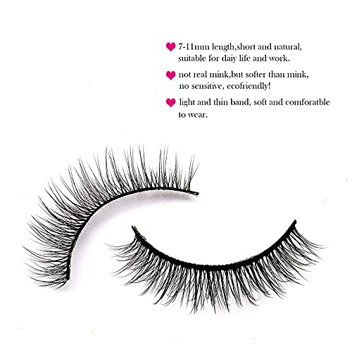 6D Wispy Short Lashes 10 Pairs - Natural Look, Reusable Fake Eyelashes