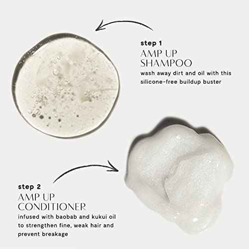 Priv? Amp Up Volumizing Shampoo for Fine, Thin Hair - Lightweight, Sulfate-Free Hair Shampoo for Women & Men - Adds Body, Lift & Shine and Refreshes Scalp - Formulated with Bamboo & Acai (33.8 oz)