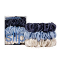 slip Large Scrunchies: Elevate Your Hair Game with Anti-Crease, Anti-Breakage Design, Crafted from Slipsilk¢â, Skye: 3 Pure Silk Scrunchies in Cornflower, Vanilla & Indigo