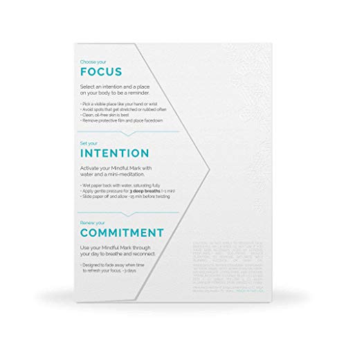 Mindful Marks (Platinum) 31 Tiny Temporary Tattoos Mindfulness Stickers - Inspirational Gifts for Women - Simple Mindfulness Meditation Tools for Mental Health Awareness