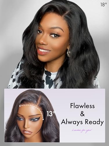 LUVME HAIR 14" Body Wave Lace Front Wig Human Hair 13x4