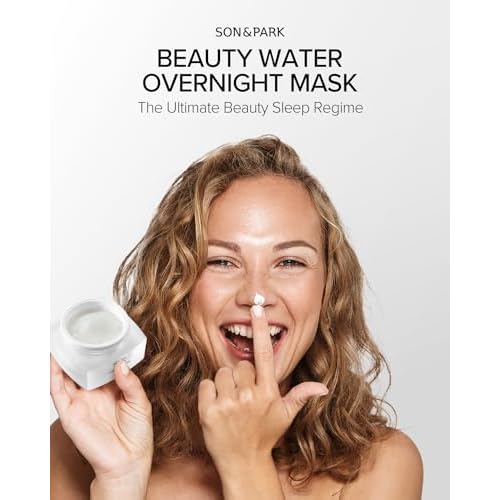 SON&PARK Overnight Sleeping Cream Hydration Balm Mask with Rose Water Beauty water & BHA Complex, Essential Oil [Lavender, Lemon] to Hydrate, Boost Skin Barrier, and Calming Break Out