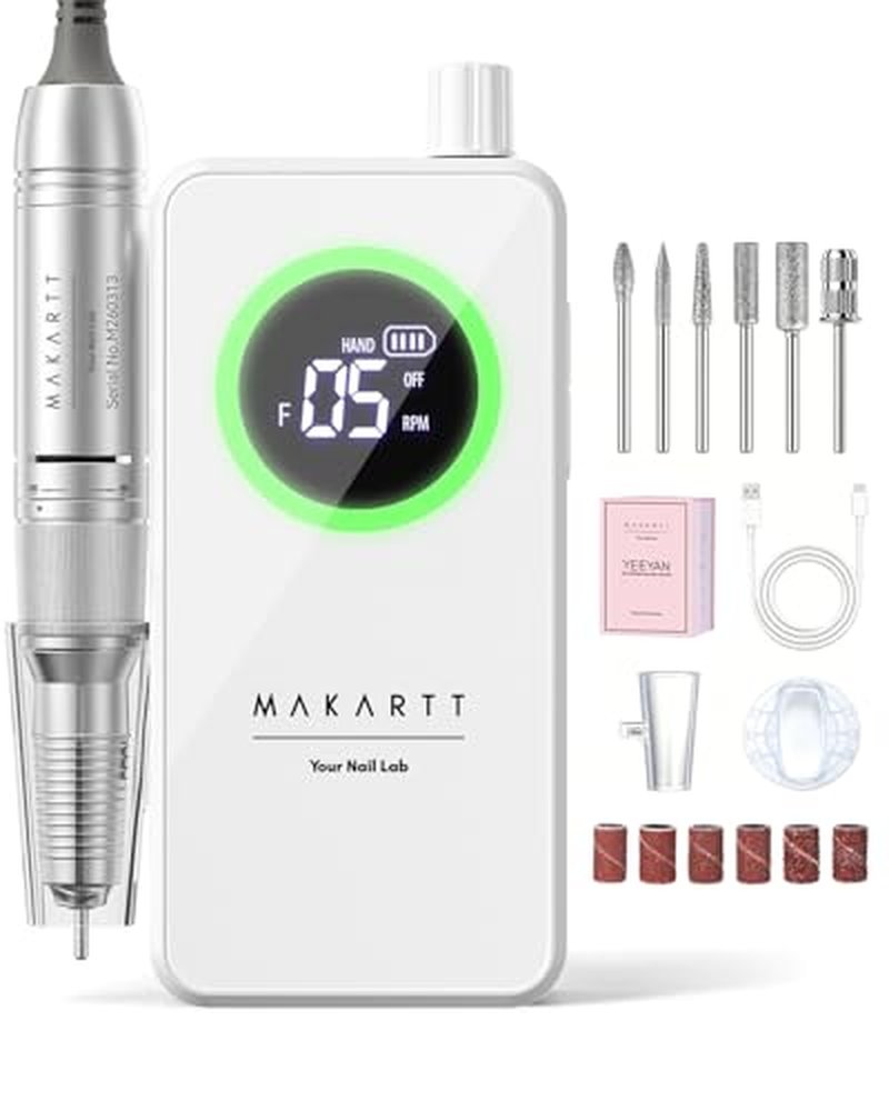 Makartt Cordless Nail Drill for Beginners | 35000RPM, Quiet & Low-Vibration