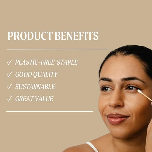 UpCircle Bamboo Cotton Buds (200 Pack) - Plastic-Free Biodegradable Swabs