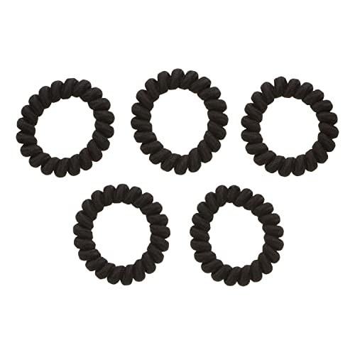 Goody Planet Elastic Hair Coils - 5 Count, Solid Pack - Hair Accessories for Medium to Thick Hair Women and Girls